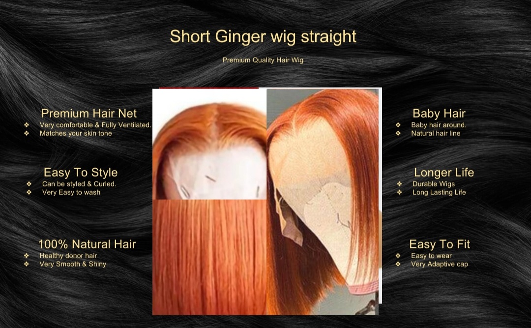Short Ginger wig straight
