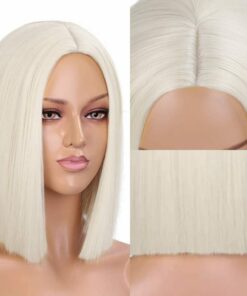 Short platinum Blonde Wig Long Straight 3