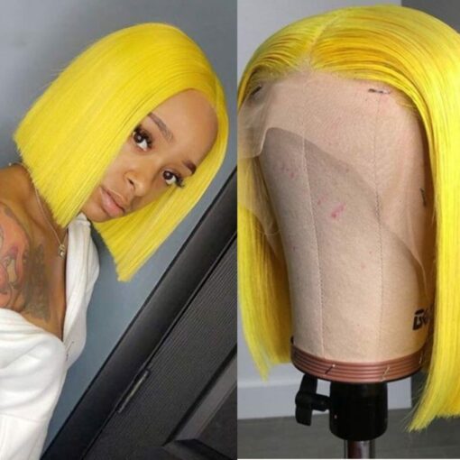 Yellow bob wig1