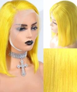 Yellow bob wig2