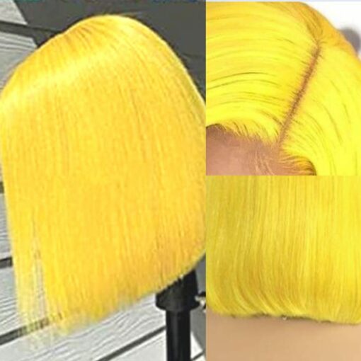 Yellow bob wig4