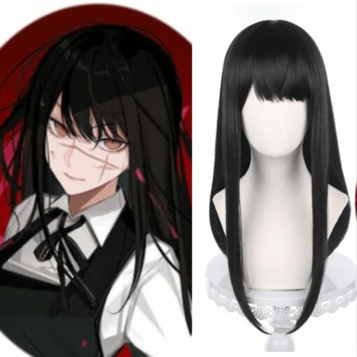 Black anime wig long straight 1