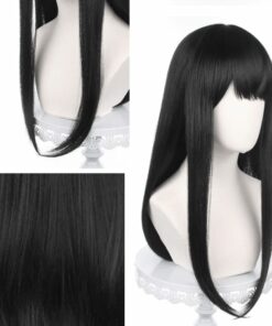 Black anime wig long straight 2