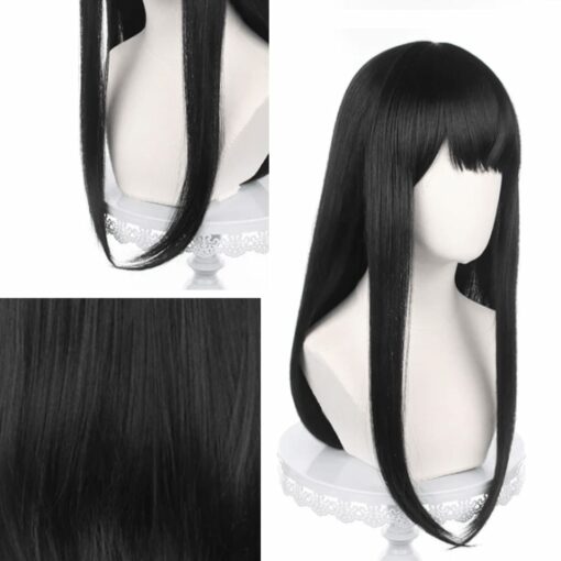 Black anime wig-long straight 2