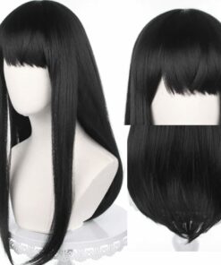 Black anime wig long straight 4