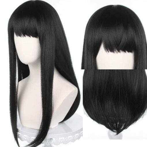 Black anime wig-long straight 4