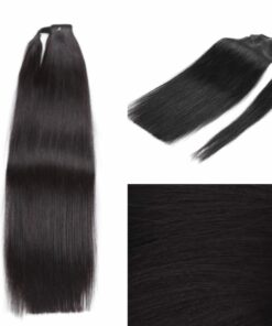 Black ponytail wig Long straight 3