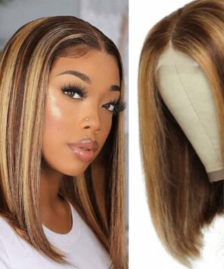 Blonde Highlights Bob-Wig Straight 1