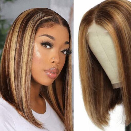 Blonde Highlights Bob-Wig Straight 1