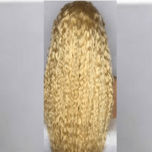 Blonde wet and wavy wig-long 3