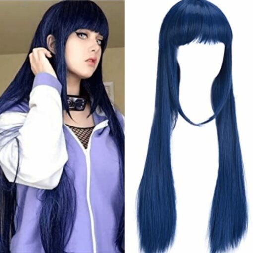 Blue cosplay wig Long straight 1