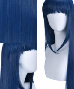 Blue cosplay wig Long straight 2