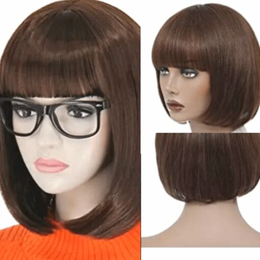 Brown Bob Wig With Bangs 1