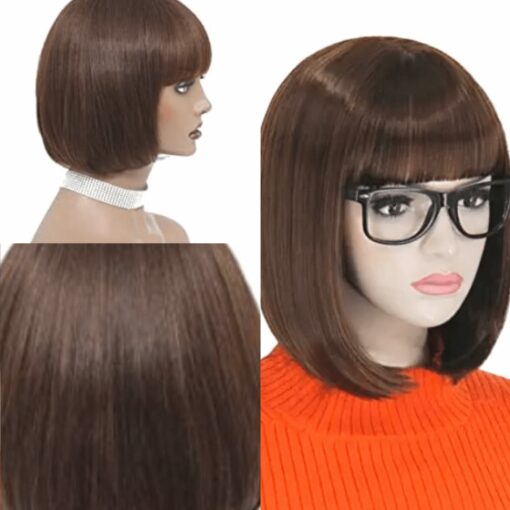 Brown Bob Wig With Bangs 2