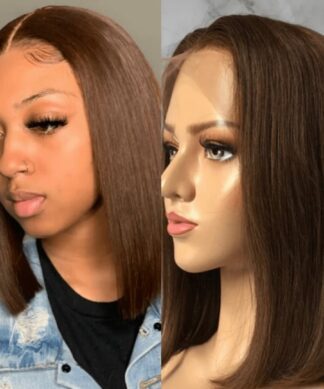 Brown bob wig-straight 1