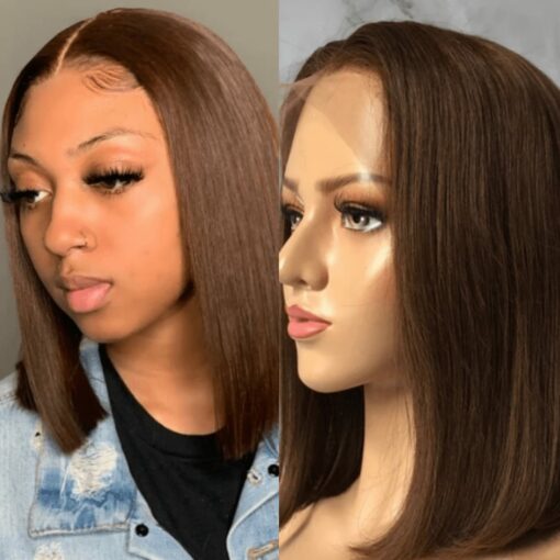 Brown bob wig-straight 1