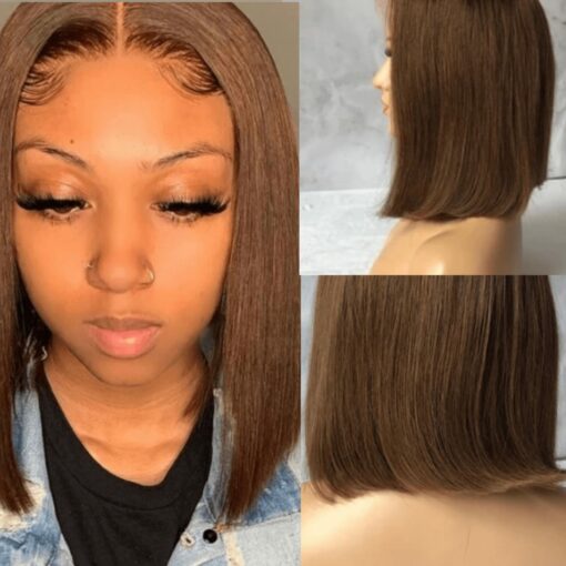 Brown bob wig-straight 3