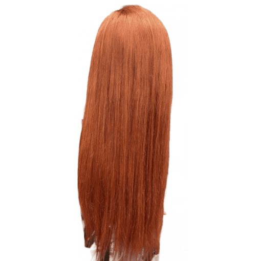 Brunt Orange front lace wig straight long4
