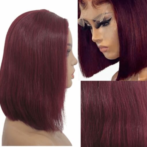 Burgundy bob wig-straight 2