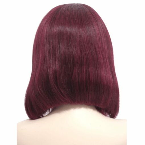 Burgundy bob wig-straight 4