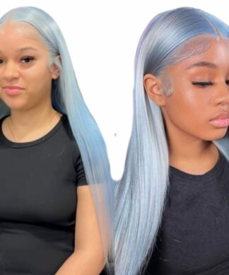 Candy Colored Hair-Straight blue wig 3