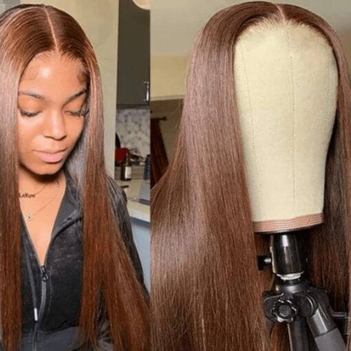 Chocolate brown wig-long straight 1
