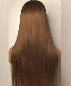 Chocolate brown wig long straight 2