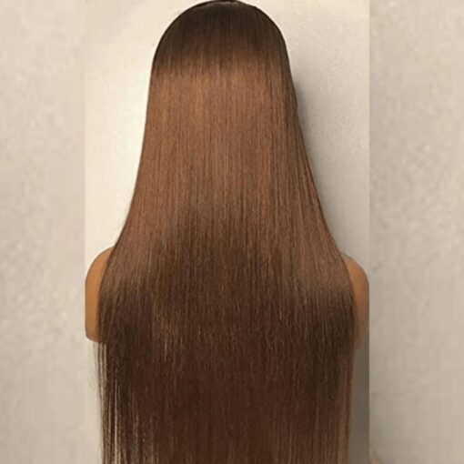 Chocolate brown wig long straight 2