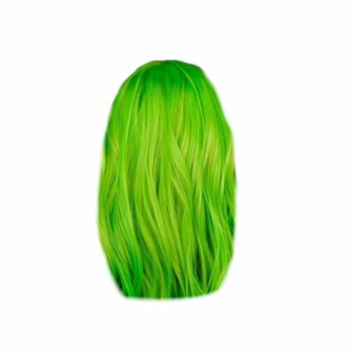 Green and pink wig-long straight 4