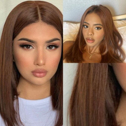 Honey Brown wig Hair-Straight4