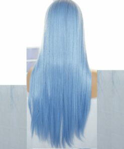 Ice blue wig Long straight4