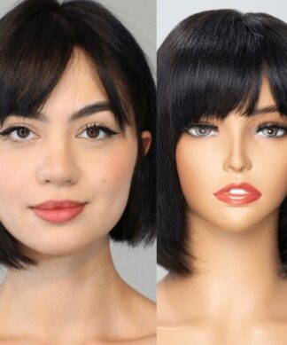 Layered Bob Side Bangs Wig-Black Straight1