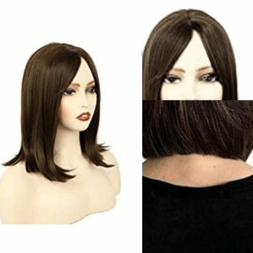 Layered Bob With Curtain Bangs-Black Straight 3