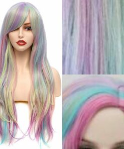 Multi colored wig longstraight3