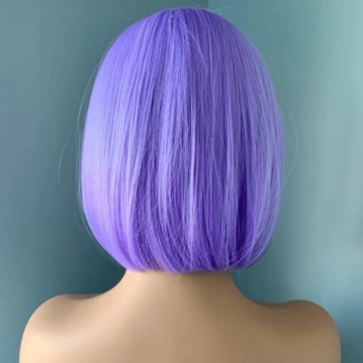 Purple Bob Hair-wig Straight 2
