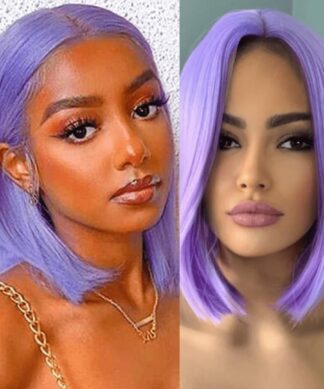 Purple Bob Hair-wig Straight1