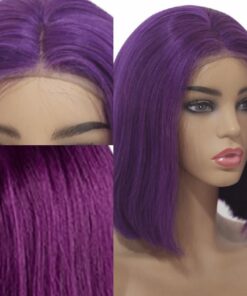 Purple bob wig straight 2