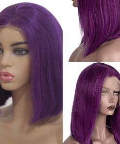 Purple bob wig straight 3