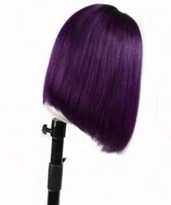 Purple bob wig straight 4