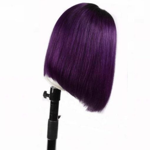 Purple bob wig straight 4