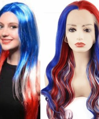 Red white and blue wig-long straight 1