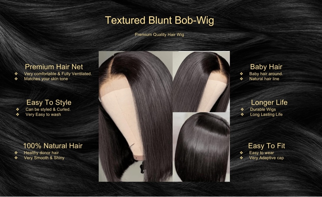 Textured Blunt Bob-Wig