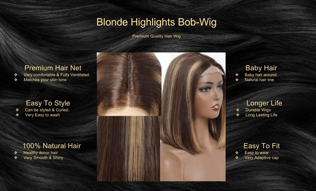Blonde Highlights Bob-Wig