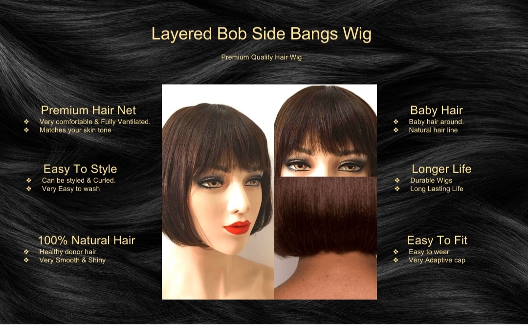 Layered Bob Side Bangs Wig