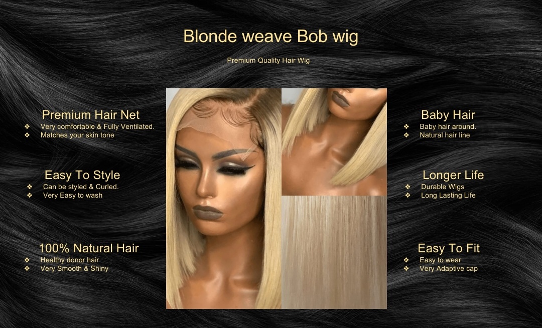 Blonde weave Bob wig