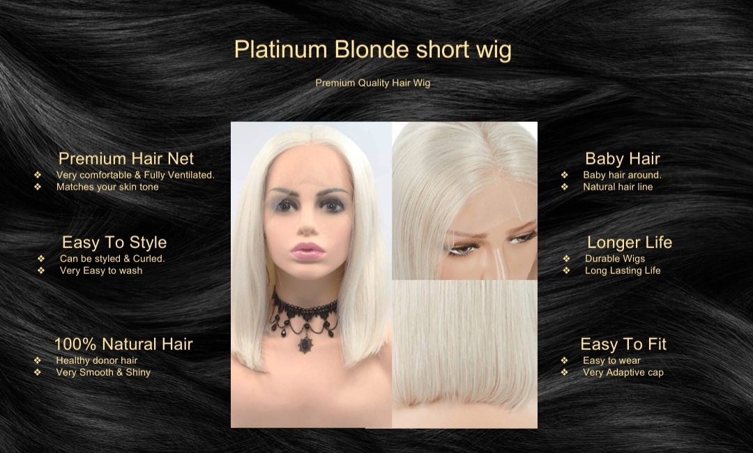 Platinum Blonde short wig