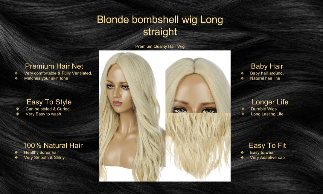 Blonde bombshell wig Long straight