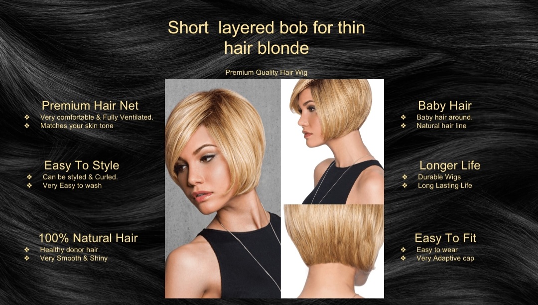 Short layered bob for thin hair blonde