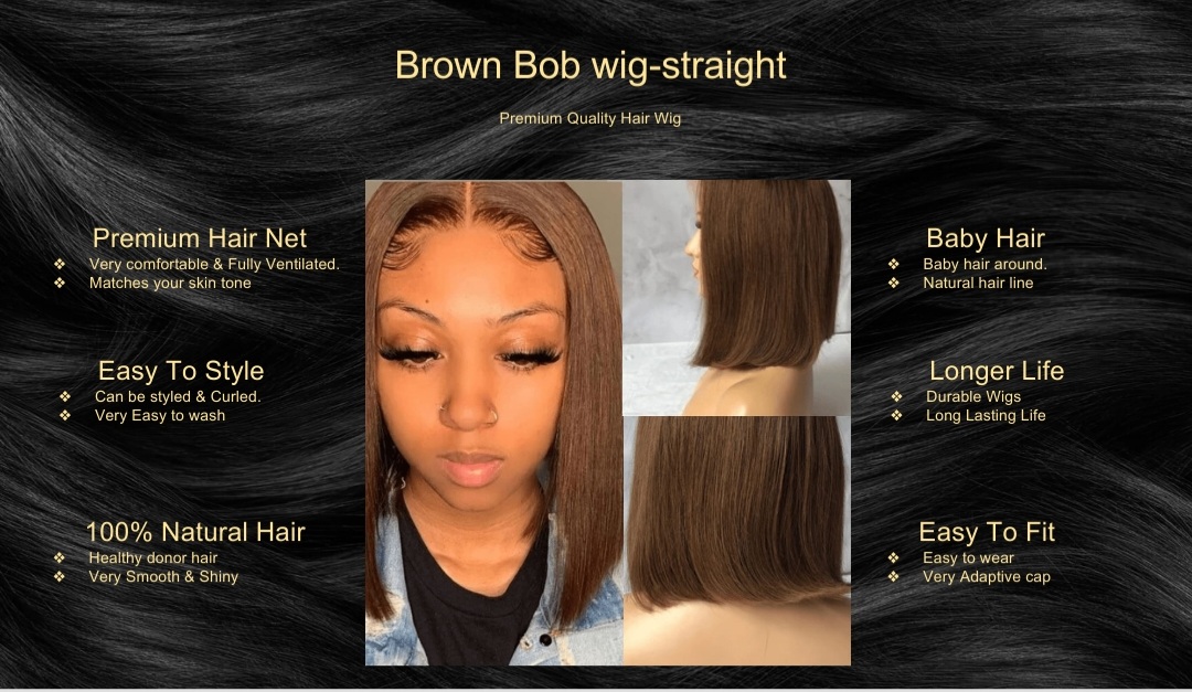 Brown Bob wig-straight