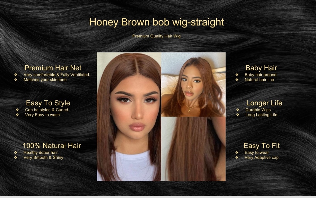Honey Brown bob wig-straight